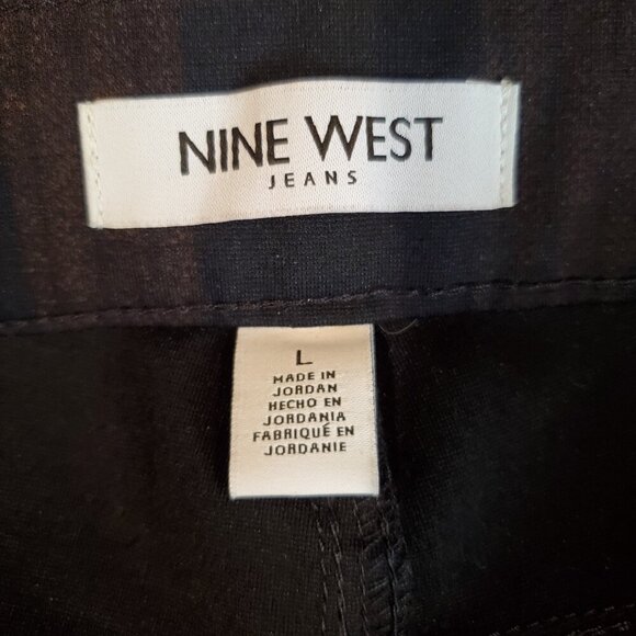 NINE WEST SZ L Heidi Pull-on Skinny Leggings Ponte Pant Copper/Black Plaid - Picture 9 of 10